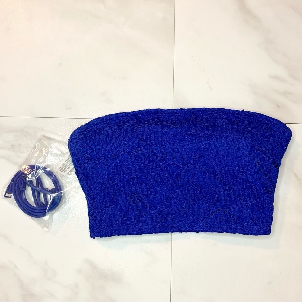 Aerie cobalt blue lace bandeau bikini top XS
